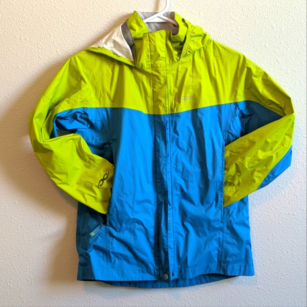 Marmot Blue and Yellow Raincoats Lightweight Waterproof Jackets
